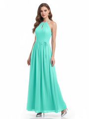 Longue Licou Mousseline Robes Avec Dos Nu Spa
