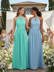 Longue Licou Mousseline Robes Avec Dos Nu Spa