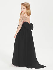 Robe Étincelante de Demoiselle d'Honneur Junior Top en Paillettes Noir