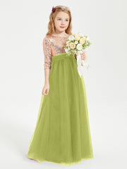 Robe Étincelante de Demoiselle d'Honneur Junior Top en Paillettes Trèfle