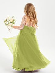 Robe Étincelante de Demoiselle d'Honneur Junior Top en Paillettes Trèfle