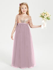 Robe Étincelante de Demoiselle d'Honneur Junior Top en Paillettes Dusk