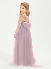 Robe Étincelante de Demoiselle d'Honneur Junior Top en Paillettes Dusk