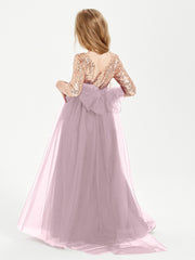 Robe Étincelante de Demoiselle d'Honneur Junior Top en Paillettes Dusk