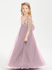 Robe Étincelante de Demoiselle d'Honneur Junior Top en Paillettes Dusk