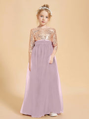 Robe Étincelante de Demoiselle d'Honneur Junior Top en Paillettes Dusk