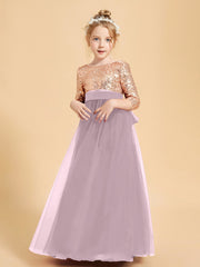 Robe Étincelante de Demoiselle d'Honneur Junior Top en Paillettes Dusk