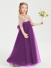 Robe Étincelante de Demoiselle d'Honneur Junior Top en Paillettes Raisin