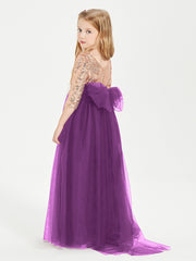 Robe Étincelante de Demoiselle d'Honneur Junior Top en Paillettes Raisin