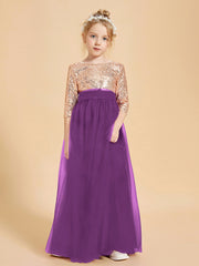 Robe Étincelante de Demoiselle d'Honneur Junior Top en Paillettes Raisin