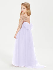 Robe Étincelante de Demoiselle d'Honneur Junior Top en Paillettes Lilas