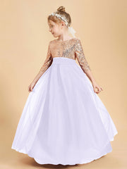 Robe Étincelante de Demoiselle d'Honneur Junior Top en Paillettes Lilas