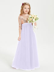 Robe Étincelante de Demoiselle d'Honneur Junior Top en Paillettes Lilas