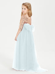Robe Étincelante de Demoiselle d'Honneur Junior Top en Paillettes Brume