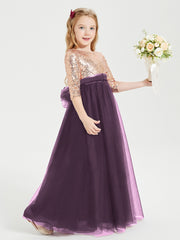 Robe Étincelante de Demoiselle d'Honneur Junior Top en Paillettes Plum