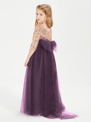Robe Étincelante de Demoiselle d'Honneur Junior Top en Paillettes Plum