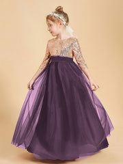 Robe Étincelante de Demoiselle d'Honneur Junior Top en Paillettes Plum