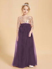 Robe Étincelante de Demoiselle d'Honneur Junior Top en Paillettes Plum