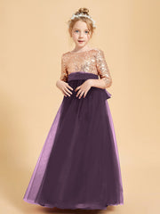 Robe Étincelante de Demoiselle d'Honneur Junior Top en Paillettes Plum