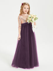 Robe Étincelante de Demoiselle d'Honneur Junior Top en Paillettes Plum