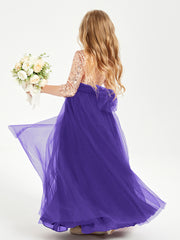 Robe Étincelante de Demoiselle d'Honneur Junior Top en Paillettes Régence