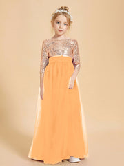 Robe Étincelante de Demoiselle d'Honneur Junior Top en Paillettes Mandarine