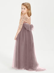 Robe Étincelante de Demoiselle d'Honneur Junior Top en Paillettes Vintage Mauve