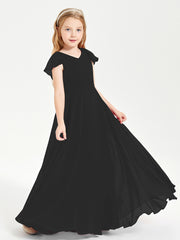 Robe de Demoiselle d'Honneur Junior en Mousseline Délicate Noir