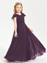Robe de Demoiselle d'Honneur Junior en Mousseline Délicate Plum