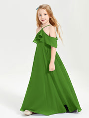 Robes de Demoiselle d'Honneur Junior Longues à Hors de l'Épaule Mousse