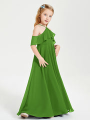 Robes de Demoiselle d'Honneur Junior Longues à Hors de l'Épaule Mousse