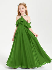 Robes de Demoiselle d'Honneur Junior Longues à Hors de l'Épaule Mousse