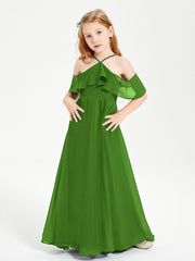Robes de Demoiselle d'Honneur Junior Longues à Hors de l'Épaule Mousse