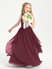 Robes de Demoiselle d'Honneur Junior en Mousseline de Style Boho Cabernet