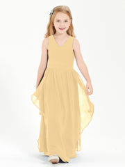 Robes de Demoiselle d'Honneur Junior en Mousseline de Style Boho Or