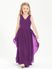 Robes de Demoiselle d'Honneur Junior en Mousseline de Style Boho Raisin