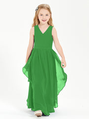 Robes de Demoiselle d'Honneur Junior en Mousseline de Style Boho Vert