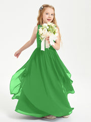 Robes de Demoiselle d'Honneur Junior en Mousseline de Style Boho Vert