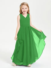 Robes de Demoiselle d'Honneur Junior en Mousseline de Style Boho Vert