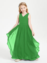 Robes de Demoiselle d'Honneur Junior en Mousseline de Style Boho Vert
