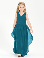 Robes de Demoiselle d'Honneur Junior en Mousseline de Style Boho Bleu Encre