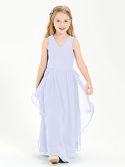 Robes de Demoiselle d'Honneur Junior en Mousseline de Style Boho Lavande