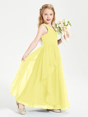 Robes de Demoiselle d'Honneur Junior en Mousseline de Style Boho Citron