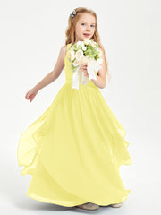 Robes de Demoiselle d'Honneur Junior en Mousseline de Style Boho Citron