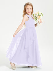Robes de Demoiselle d'Honneur Junior en Mousseline de Style Boho Lilas