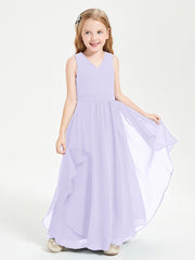 Robes de Demoiselle d'Honneur Junior en Mousseline de Style Boho Lilas