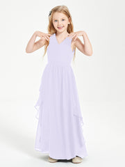 Robes de Demoiselle d'Honneur Junior en Mousseline de Style Boho Lilas