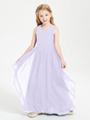 Robes de Demoiselle d'Honneur Junior en Mousseline de Style Boho Lilas