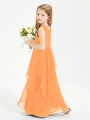 Robes de Demoiselle d'Honneur Junior en Mousseline de Style Boho Orange