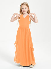 Robes de Demoiselle d'Honneur Junior en Mousseline de Style Boho Orange